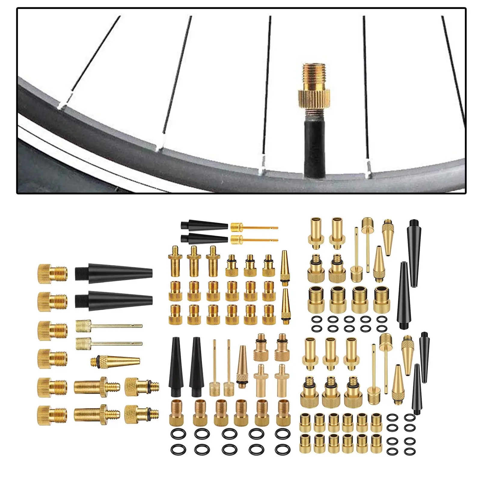 

Bike Valve Adapter, Presta Valve Adapter, Presta to Adapter, to , to /Presta (AV DV SV) with Ball Pump