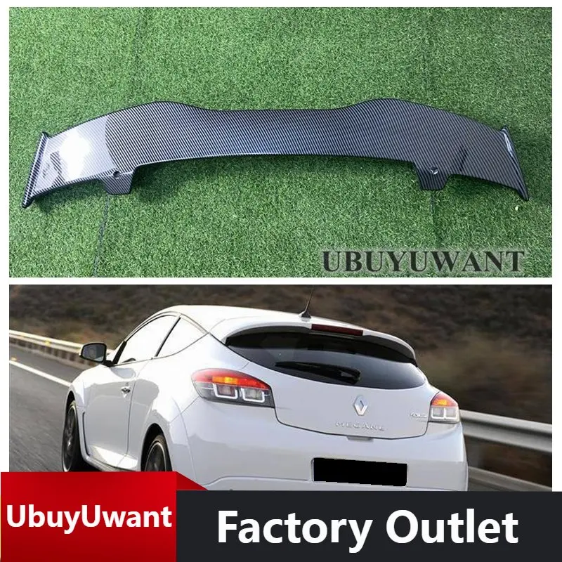 

Rear Wing For Renault Megane rs sport Lip Spoiler 2008 - 2016 ABS Plastic Carbon Look Roof Wing Spoiler Body Kit Car Accessories