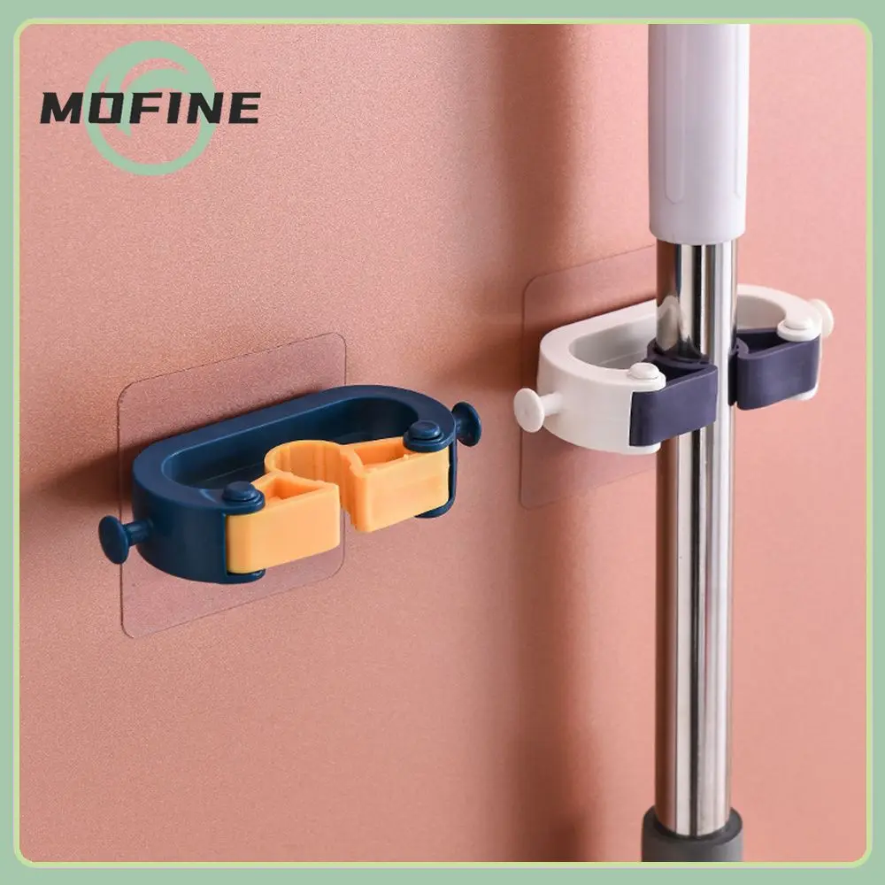 

No Punching Wall Mounted Mop Storage Rack Not Damaging The Wall Waterproof Broom Hook Suitable For Various Mops Adhesive Hook