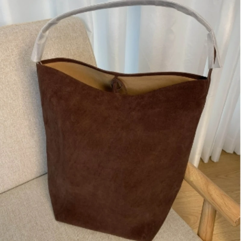 Женская сумка-ведро из воловьей кожи вместительная сумка через плечо в