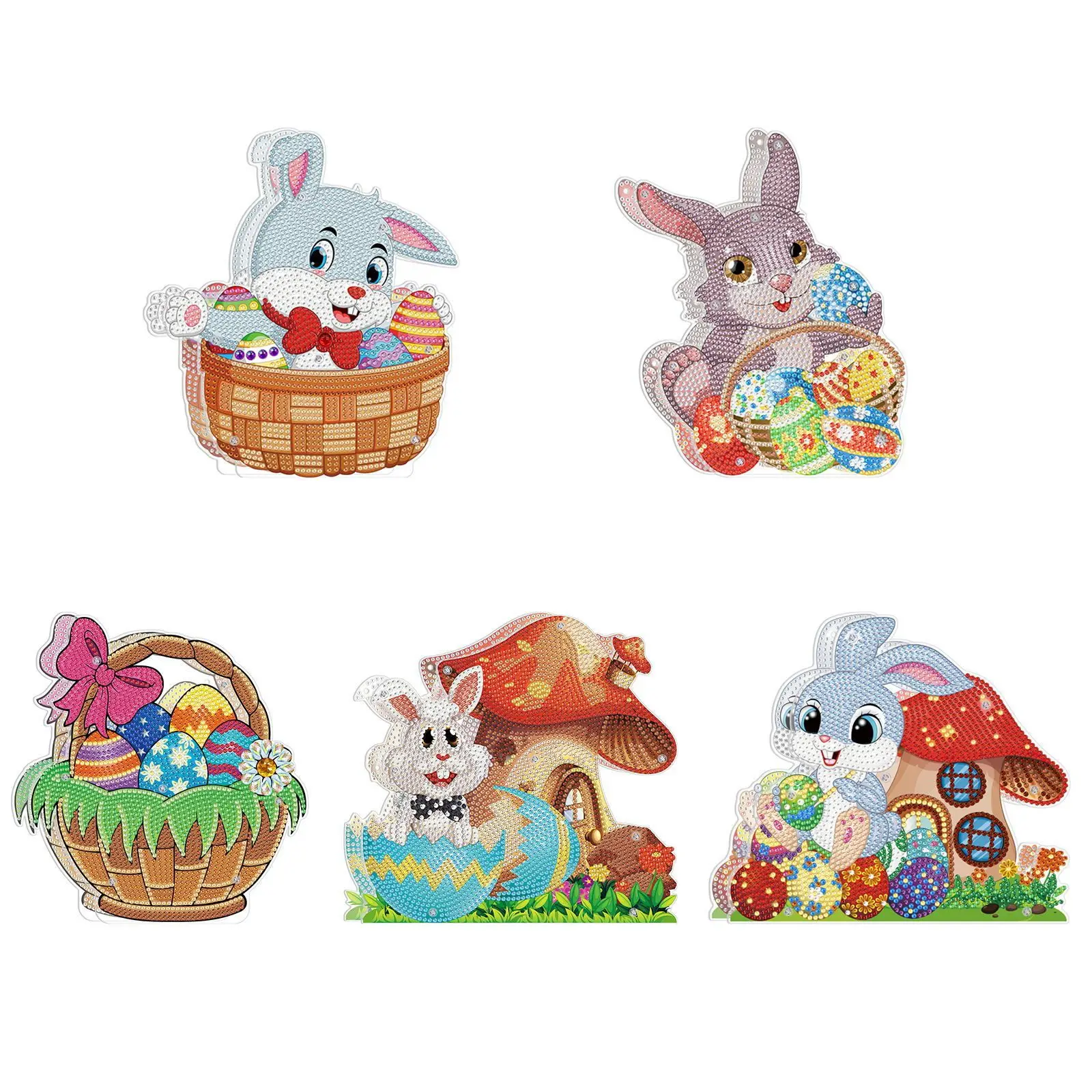 

DIY 5D Special Shaped Diamond Painting Easter Bunny Ornament Lamp Mosaic Embroidery Lamp Kits Room Desktop Decoration Kids Gift