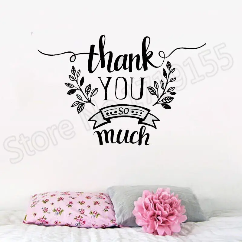 

Thank You So Mach Decoration Vinly Wall Decals Thank-Phrase Quotes Stickers for Bedroom Art Mural Wall Stickers Wall Poster