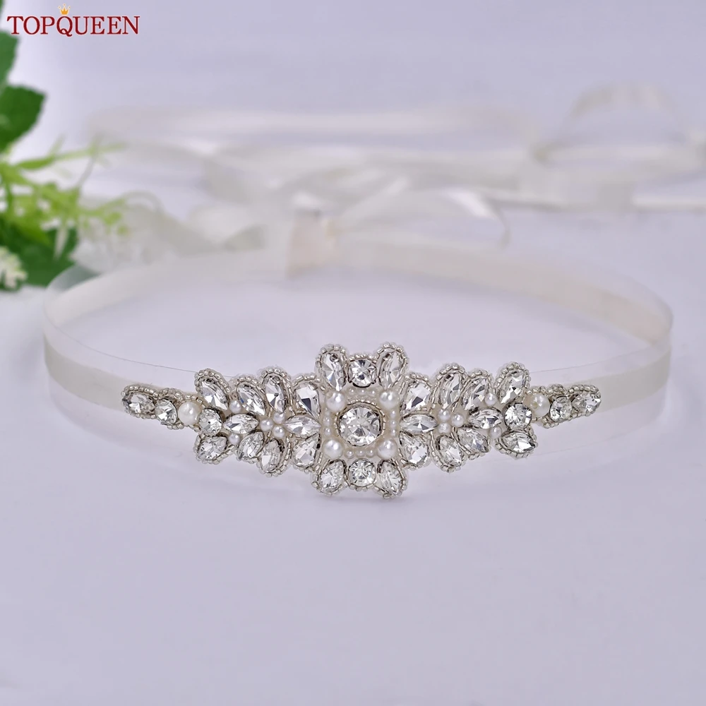 TOPQUEEN Свадебный тонкий пояс ювелирное изделие Аппликация Пояс для невесты