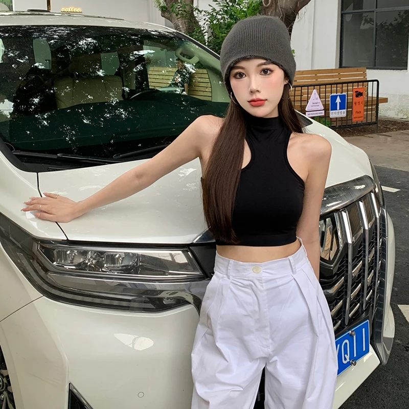 

A Camisole women's inner short beautiful back underwear sexy bottoming tight-fitting outer wear solid color sports top