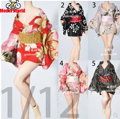 

1/12 Scale female dolls action short kimono fit 6'' action figure body model