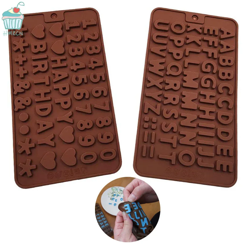 

Silicone 26 Letter Number Chocolate Baking Molds DIY Cake Decoration Candy Jelly Fondant Cookies Molds Kitchen Tools Accessories
