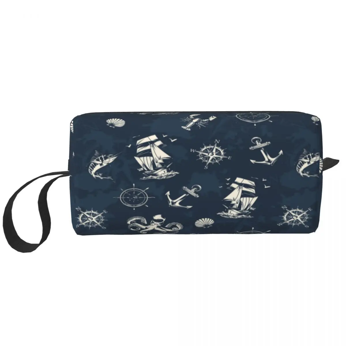 

Custom Vintage Nautical Anchor Travel Cosmetic Bag Sailing Sailor Toiletry Makeup Organizer Ladies Beauty Storage Dopp Kit