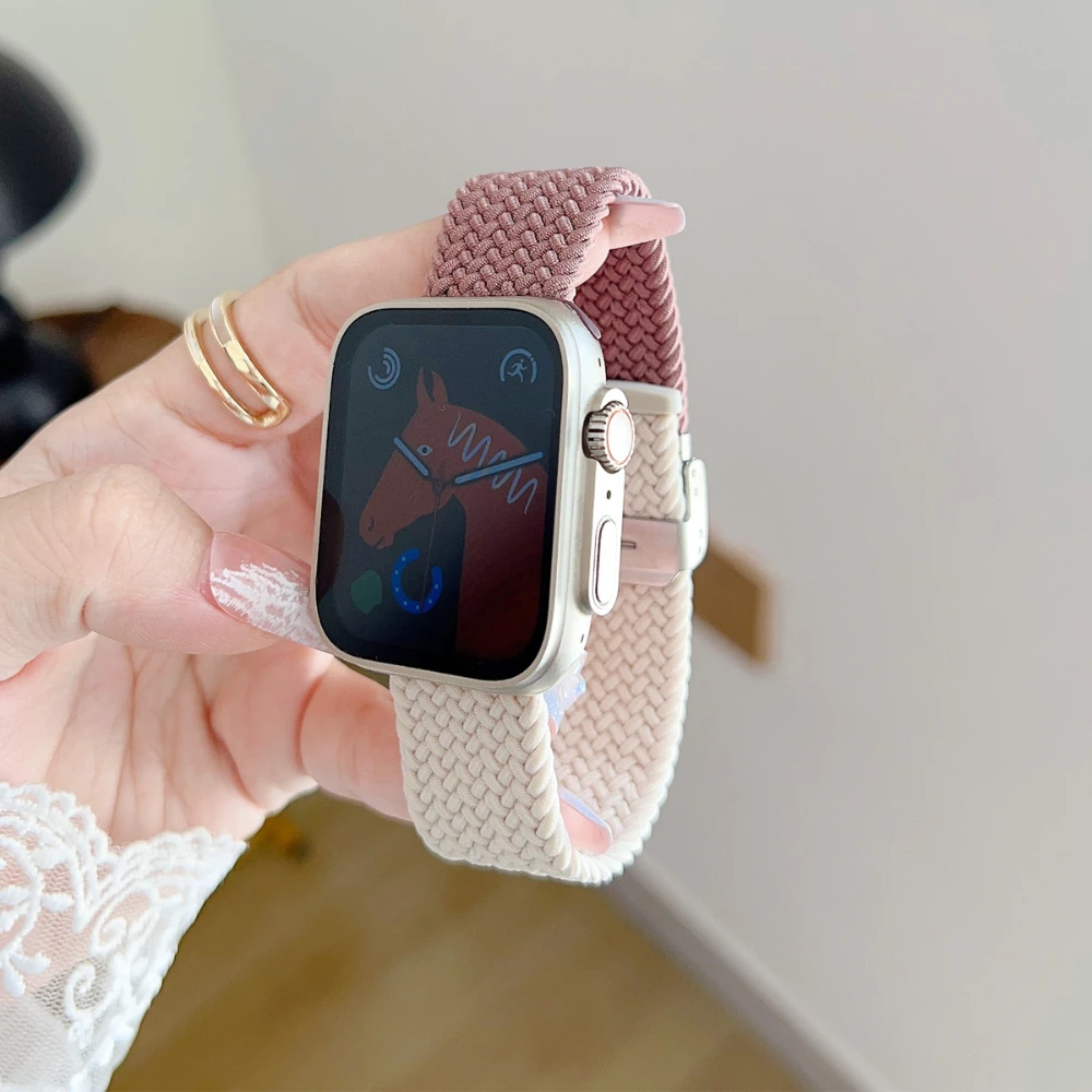 Braided Loop for Apple Watch 8 Ultra 49mm Band 41mm 45mm Nylon Correa Bracelet For IWatch Series7 6 3 4 5 SE 38mm 40mm 42mm 44mm