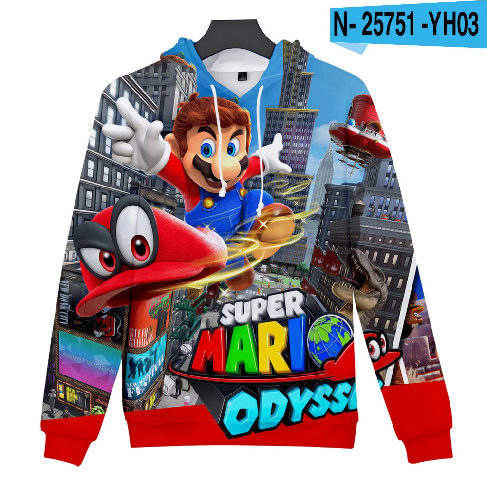 

Super Mario Bros Hoodie 4-14T Children's Sweatshirt Long Sleeve Autumn Sportswear Boy and Girl Hoodie Boys Clothes 6yrs To 12yrs