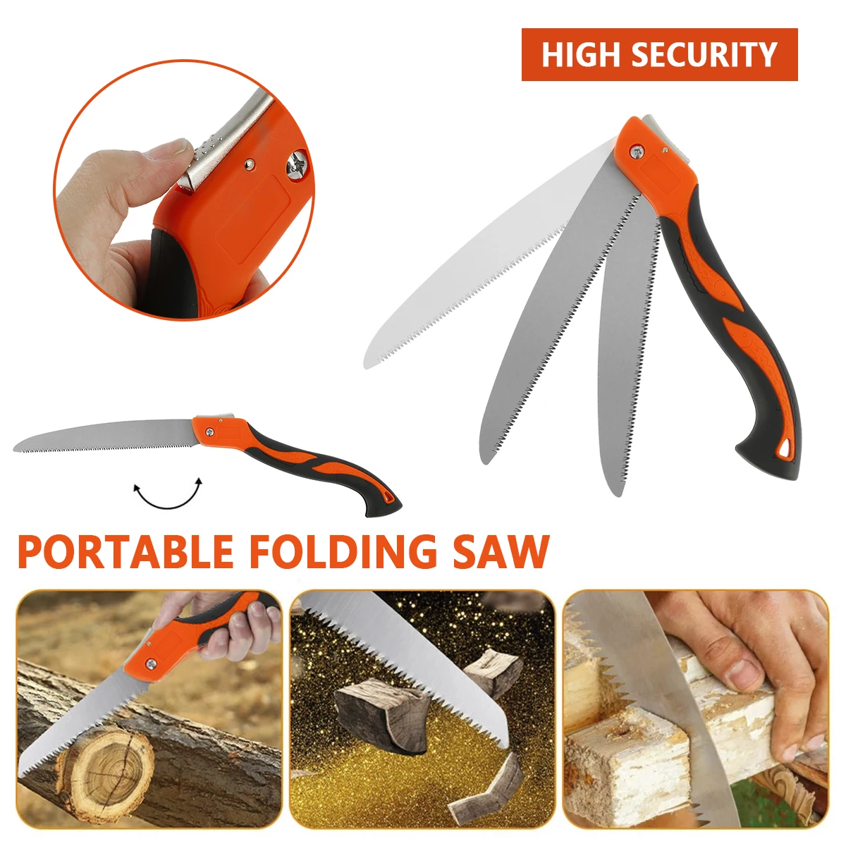 

10In Folding Hand Saw 65# Manganese Steel Blade No-Slip Handle Collapsible Sharp Hacksaw For Garden Household Pruning Cutting