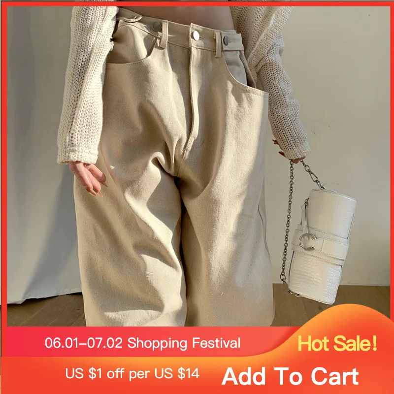 

2022 Y2k Low Waist Loose Casual Jeans cargo pants woman Chic Fashion Loose Streetwear Straight Pants Hippie Denim Harajuku Pants