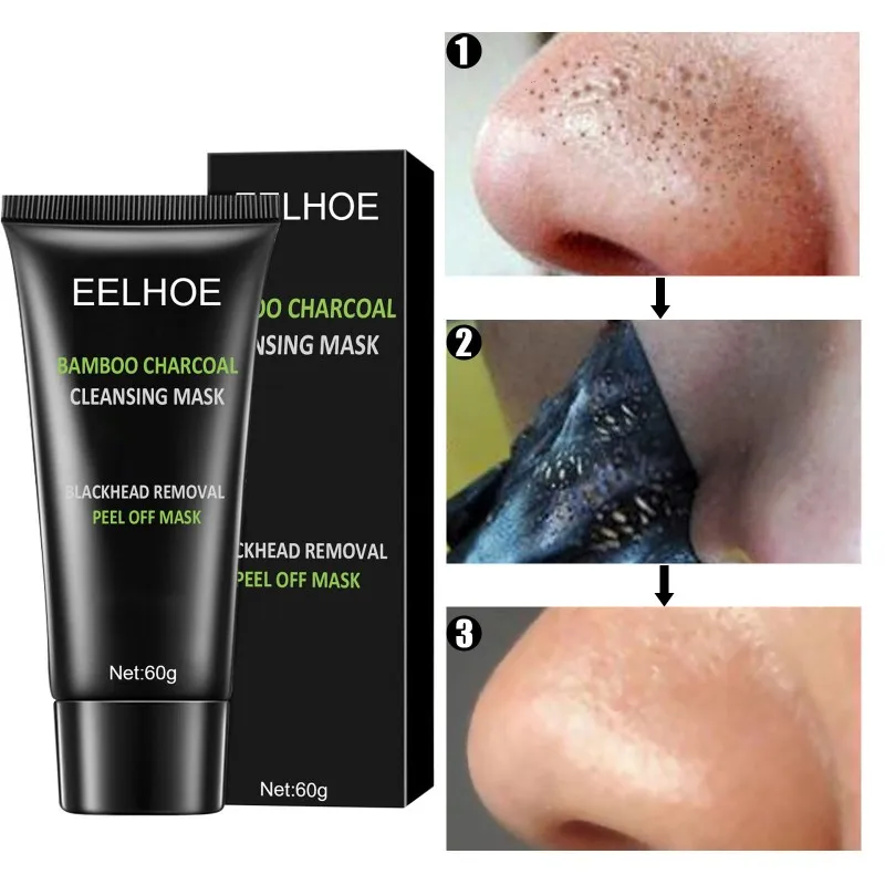 

Remove Blackheads Acne Bamboo Charcoal Peeling Mask Oil Control Deep Cleansing Facial Skin Shrinking Pores Tear-off Mask 60g