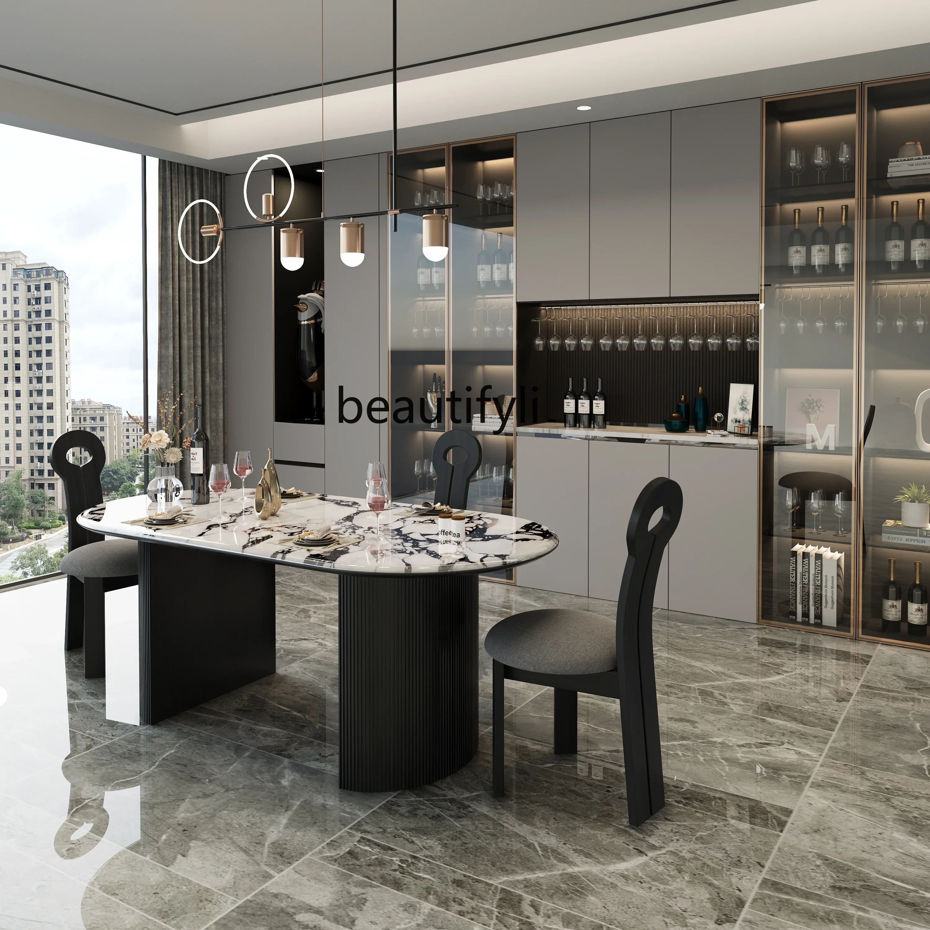 Мраморный обеденный стол Calacatta фиолетовая каменная тарелка Ретро недорогой