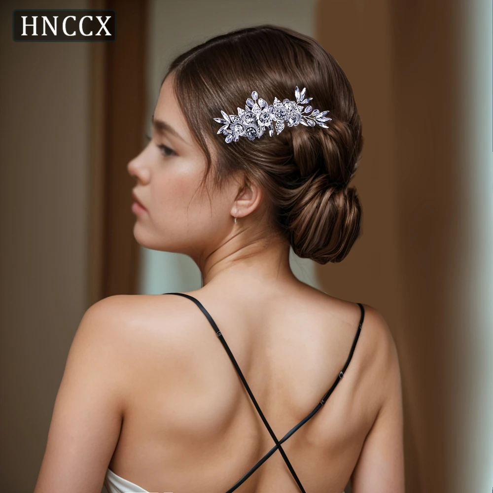 HNCCX серебряный цвет сплав цветок гребень для волос Элегантный женский свадебный