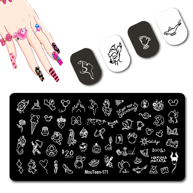

New Mixed Disney Avatar Nail Stamping Plates Line Drawing Nail Stamp Plates Line Head Nail Art Stamping Plates #171