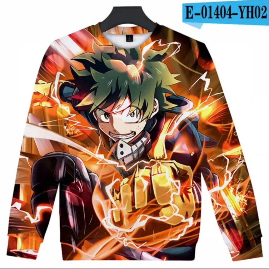 

Толстовка Harajuku с круглым вырезом и 3D-принтом «Моя геройская Академия»