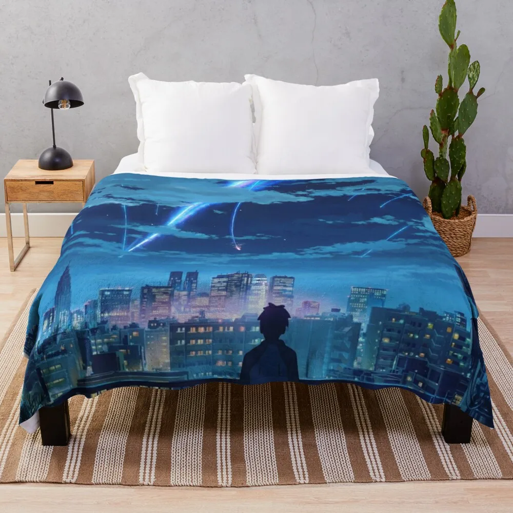 

kimi no na wa // your name Taki Stars BalconyThrow Blanket decorative bed blankets fluffy blankets large oversized throw blanket