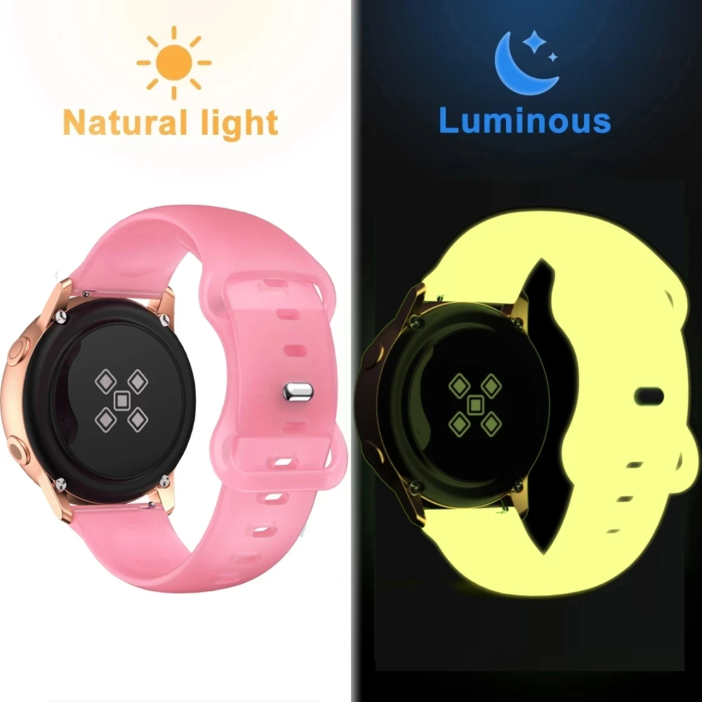 Фото Силиконовый светящийся ремешок 20 мм для Huami Amazfit GTS 4 Mini 3 2e Bip 3 pro Amazfit Active 2 GTR mini Браслет №4