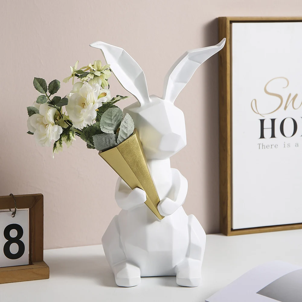 

Nordic Vase Creative Rabbit Flower Arrangement Modern Gorgeous Home Decoration Desktop Craft Decoration Wedding Gift