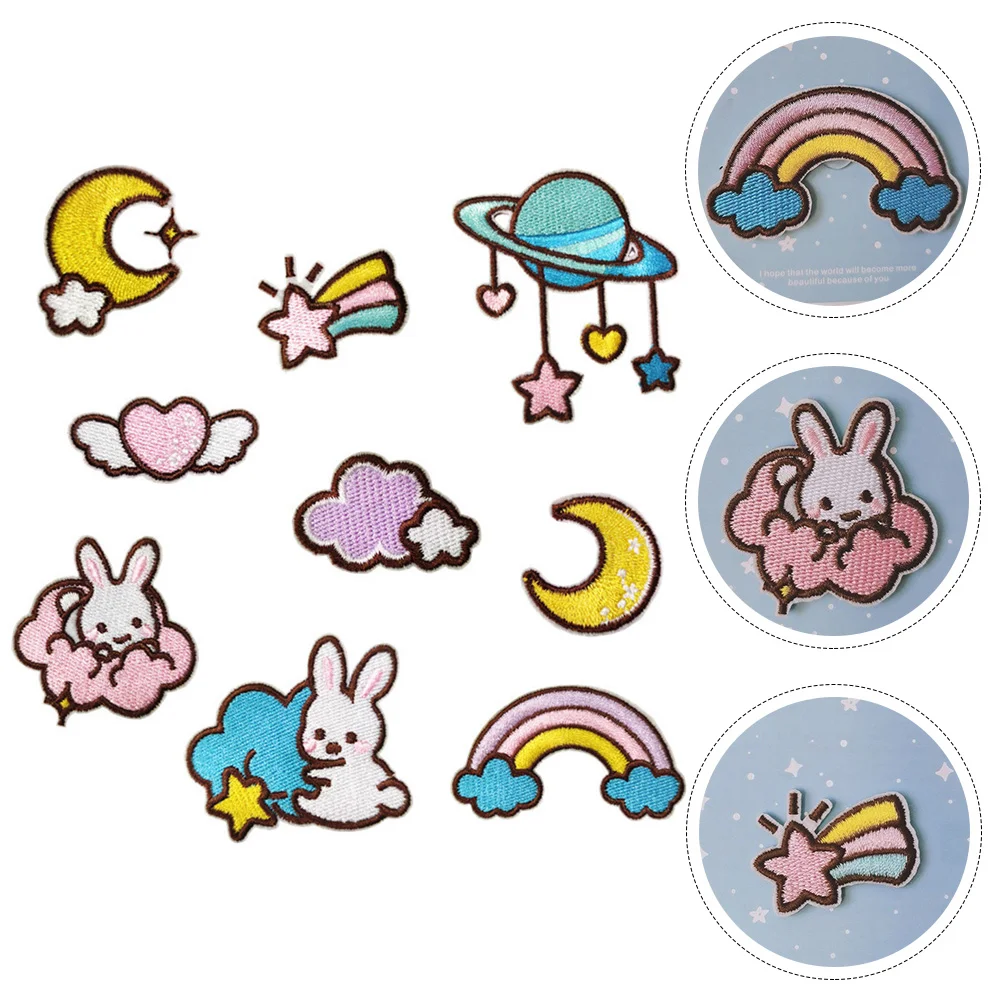 

Patch Embroidered Appliquesewing Clothes Clothing Planet Rabbit Embroidery Appliques Bunny Sew Badge Repair Cool Space Sign
