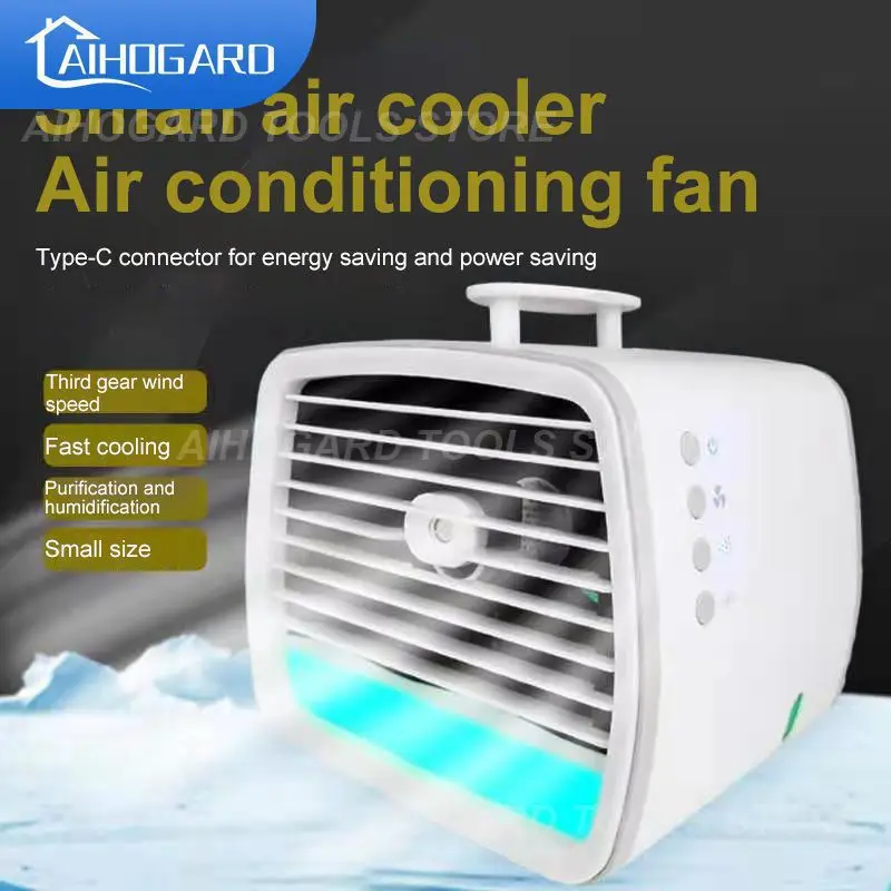 

Super Large Wind Desktop Spray Air Conditioner Fan With Ambient Light Can Be Used As A Fast Refrigerator