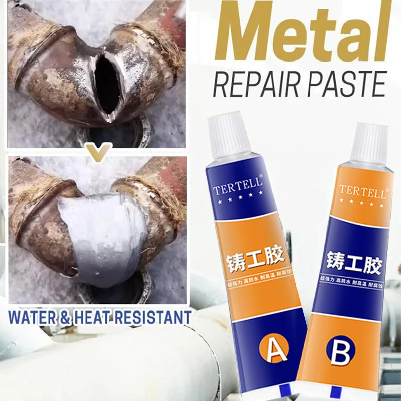 70/40/10g Industrial Repair Paste Glue Heat Resistance Cold Weld Metal Repair Paste A&B Adhesive Gel Casting Agent Tools
