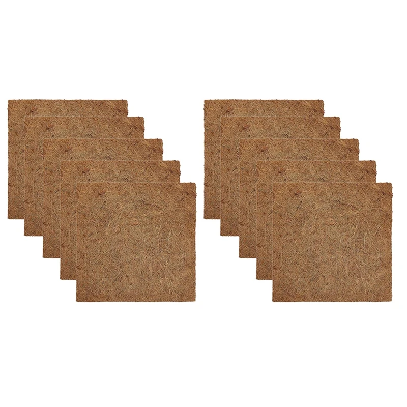 

10 Pack Reusable Nesting Box Pads For Chickens Coop Brown Natural Coconut Fiber For Garden Lawn Outdoor