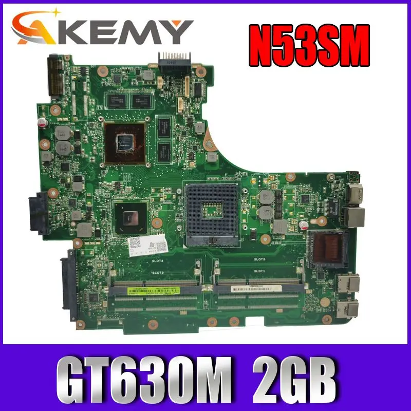 

Материнская плата Akemy N53SM, 2 слота GT630M 2G для ASUS N53S N53SV N53SN N53SM, материнская плата для ноутбука N53SM, тестовая материнская плата 100%