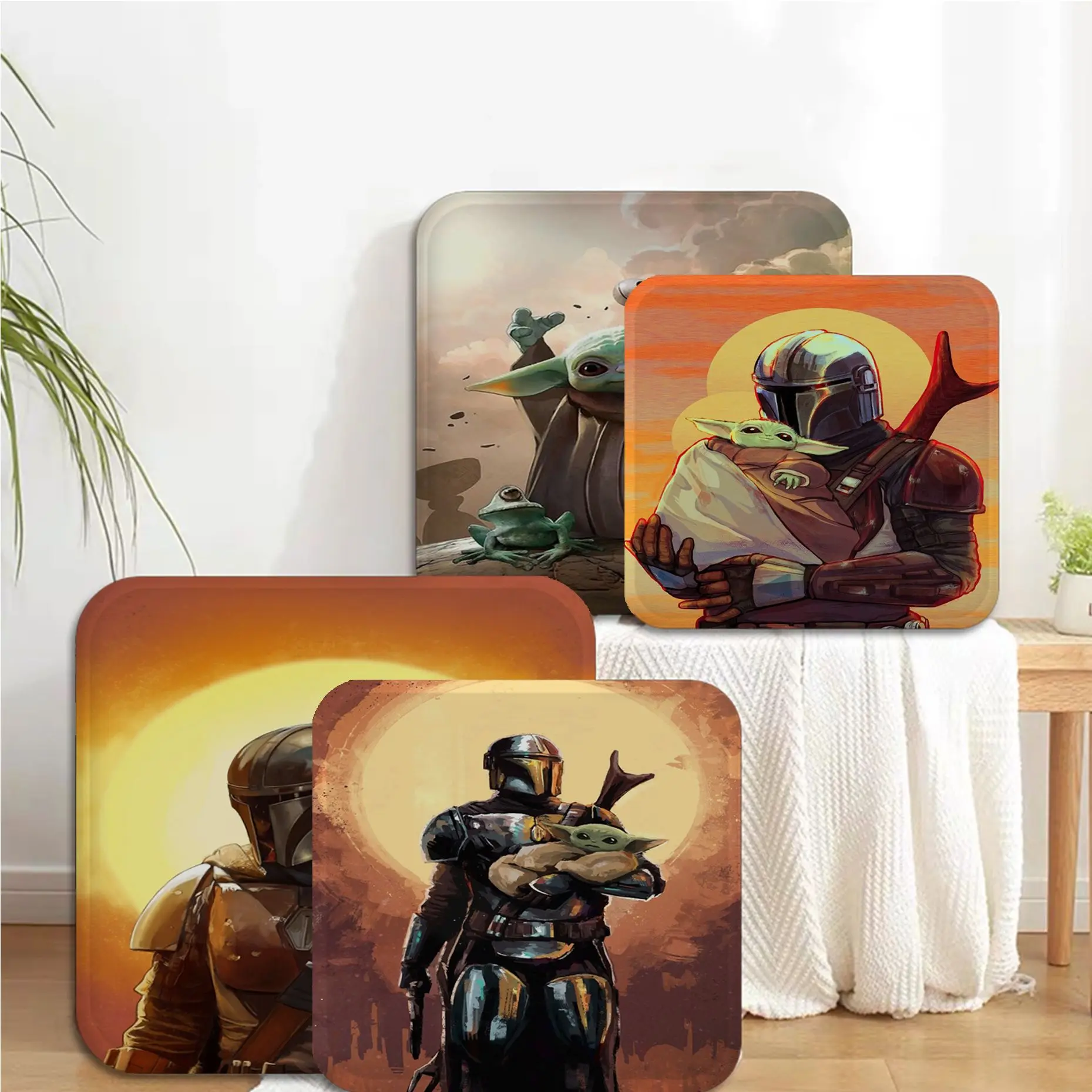

Disney Yoda Alien Round Seat Pad Household Cushion Soft Plush Chair Mat Winter Office Bar Chair Mat Pad