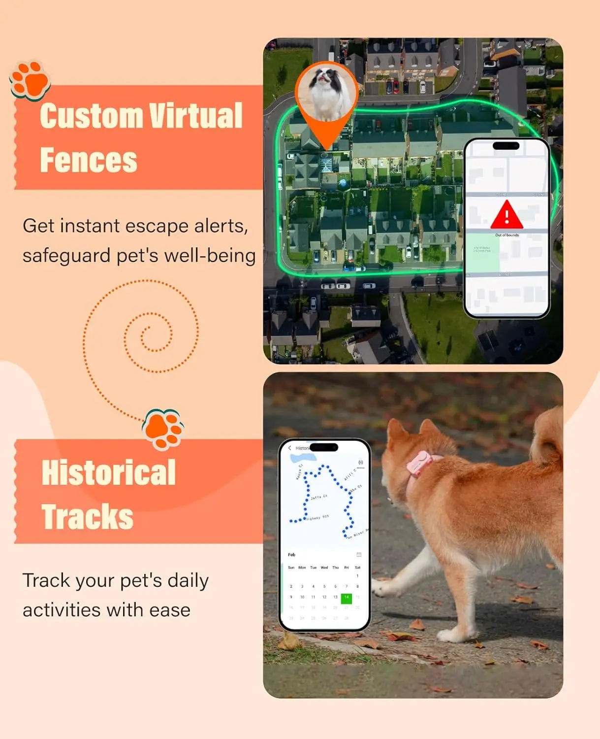 Фото GlocalMe PetPhone GPS-трекер для собак и кошек, оповещения о здоровье с искусственным интеллектом, отслеживание в реальном времени, виртуальный забор №5