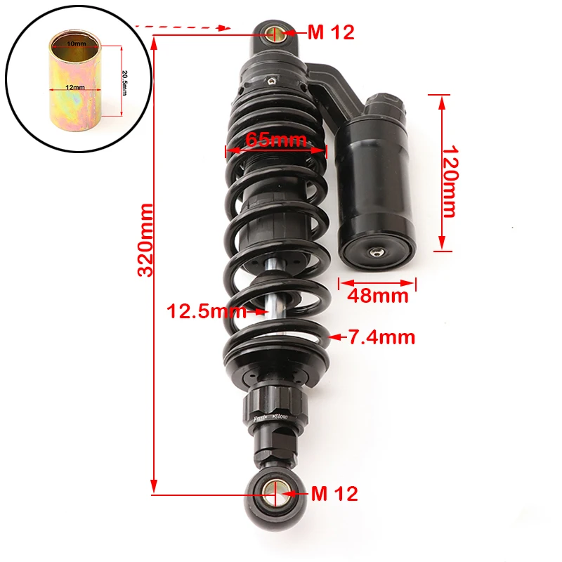 

Задний амортизатор для мотоцикла 320/340/360 мм, регулируемый, подходит для мотоцикла, скутера, электромобиля, квадроцикла Yamaha Honda