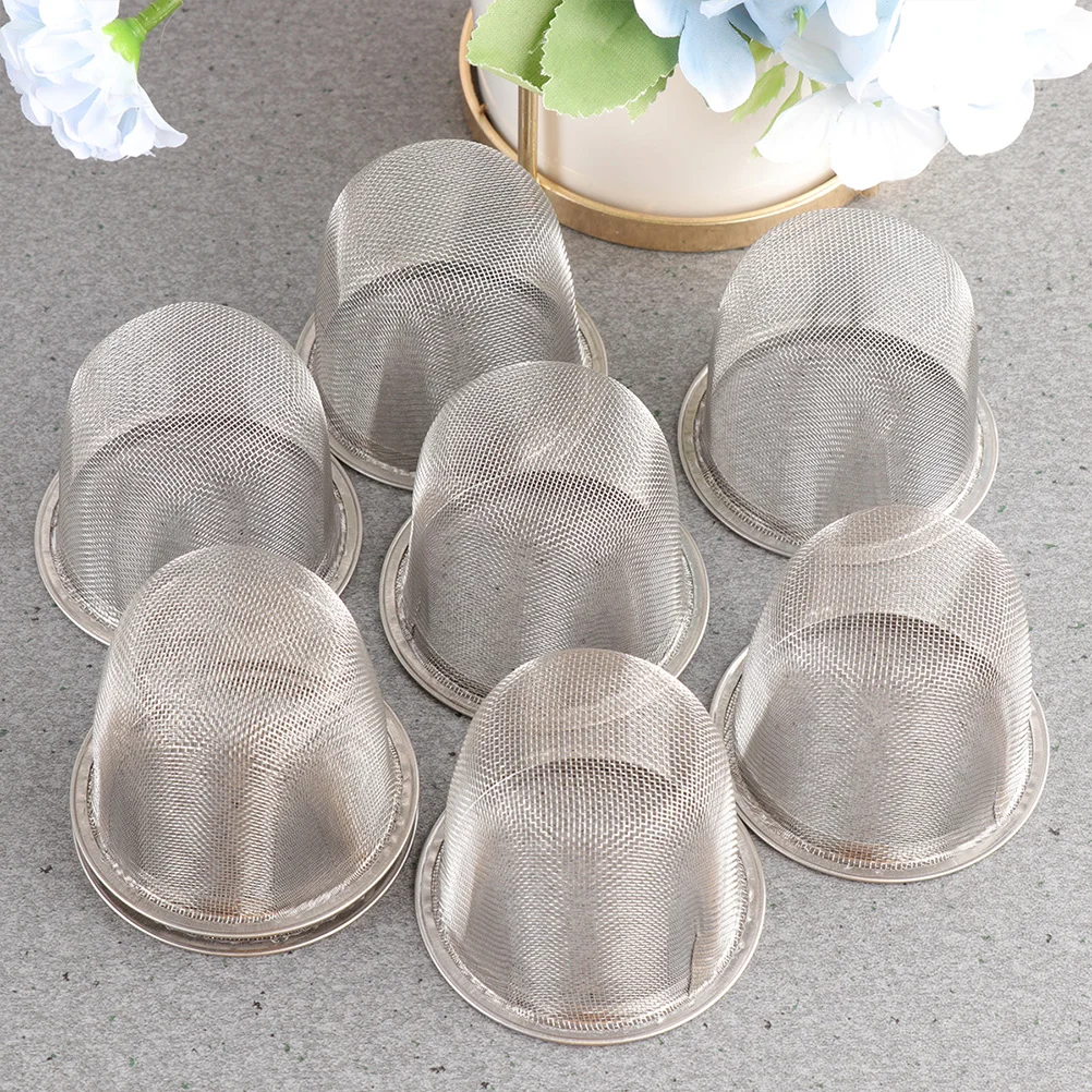 10 Pcs Teapot Filter Liner Convenient to Use Strainer Metal Leaf Stainless Steel Diffuser Fine Mesh Holes Brewer for Loose Cup