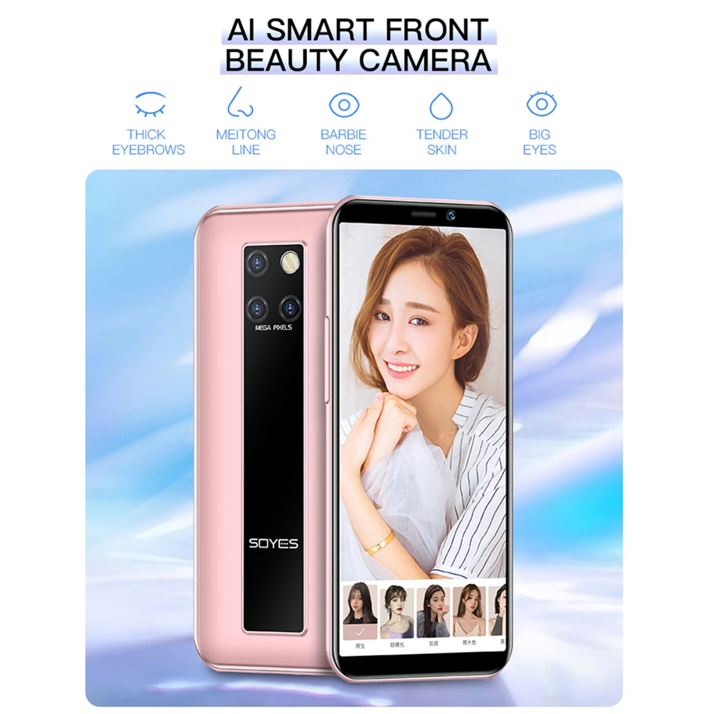 SOYES Mini Mobile Phone 4G LTE 3GB RAM 64GB ROM MTK6379 3.5'' Android 9.0 Smartphone Dual Camera Type-C Little Mobile Phone