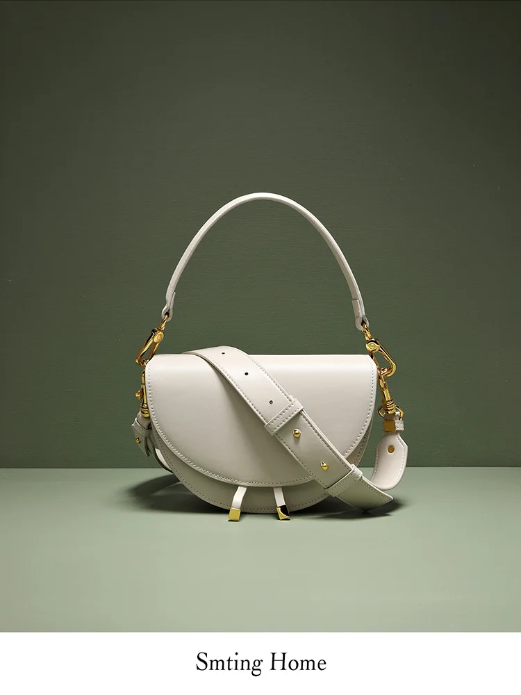 

Fall in Love at First Sight Niche Hand Holding Saddle Bag New Cowhide Crossbody Shoulder Bag Women