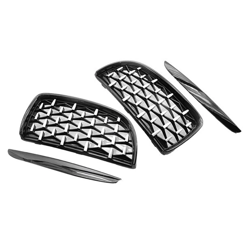Автомобильный хромированный глянцевый черный передний капот решетчатый гриль