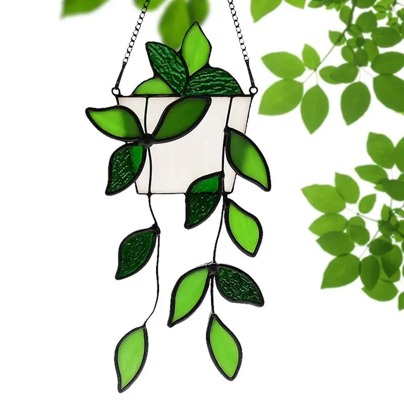 

Window Suspended Acrylic Leaves Glass Style Ornament Acrylic Leaves Wall Hanger Leaves Pendant Home Decor Birthday Gift For
