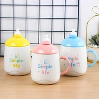 1pcs creative pacifier bottle shape ceramic cup student coffee cup milk cup office mug drinking cup milk breakfast oatmeal cup