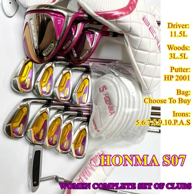 

2023 Honma S07 Golf Clubs Complete Set Women Golf Beres 4 Star Driver+woods+Putter+Irons Graphite Shaft no Bag