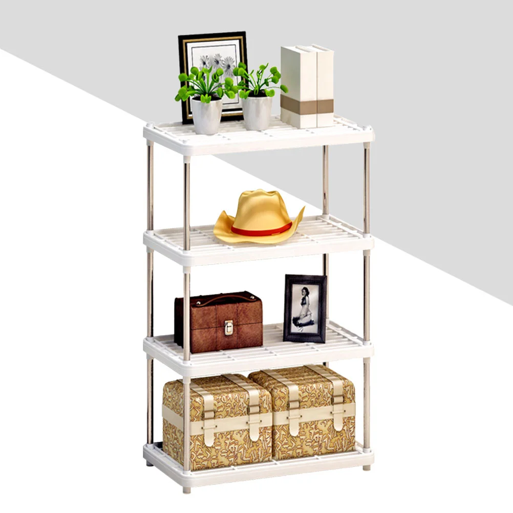 

4 Tier Kitchen Shelf Metal Storage Rack Cabinet Shelf Organizers Closet Storage Shelves Shoes Shelf Storage for Home Bathroom