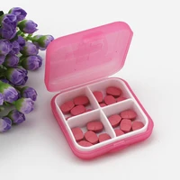 square 4 grids pill box 5colors convenient drug placement travel medicine placement portable tool