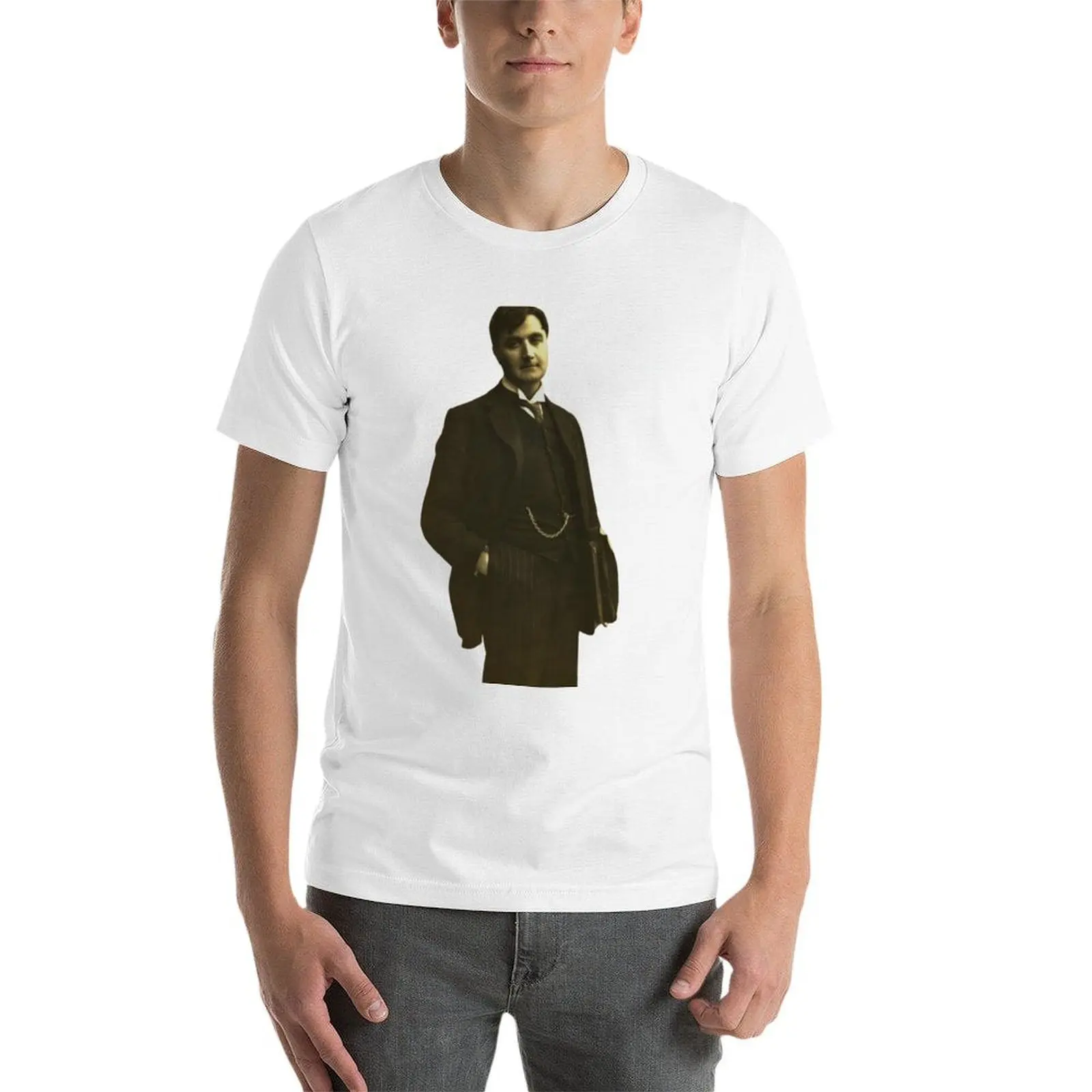 Фото Футболка Ralph Background Williams белая, хлопковая, базовая, Soft Touch №3