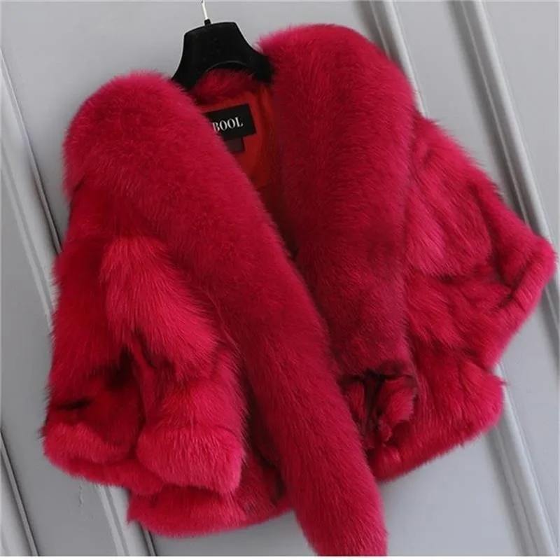 New Winter 100% Real Fox Fur Coat Genuine Fox Fur Natural Fur Short Cape Shawl Coat for Women Outdoor Fur Coat Luxury