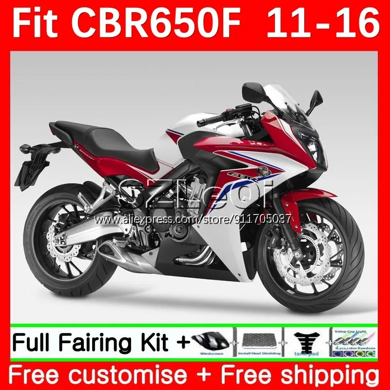 

Белый красный корпус для HONDA CBR 650F 650 CBR650 F CBR650F 11 12 13 14 15 CBR-650F 2011 2012 2013 2015 2014 обтекатель 41LQ.15