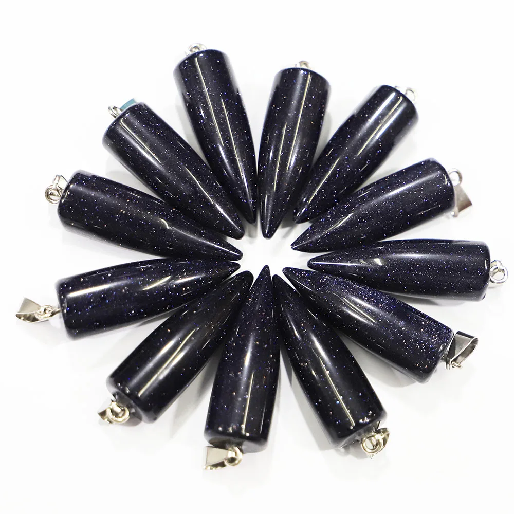 Bestseller Natural Stone Gemstones Bullet Necklace Pendant Rose Quartz Crystal Charms Fashion Accessories Jewelry Wholesale 8Pcs