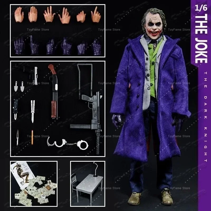 Фото В наличии: Коллекционная фигурка Джокера (Hot Toys) из фильма «Тёмный рыцарь», 1/6 масштаба, с подвижными суставами, модель для коллекционирования №2