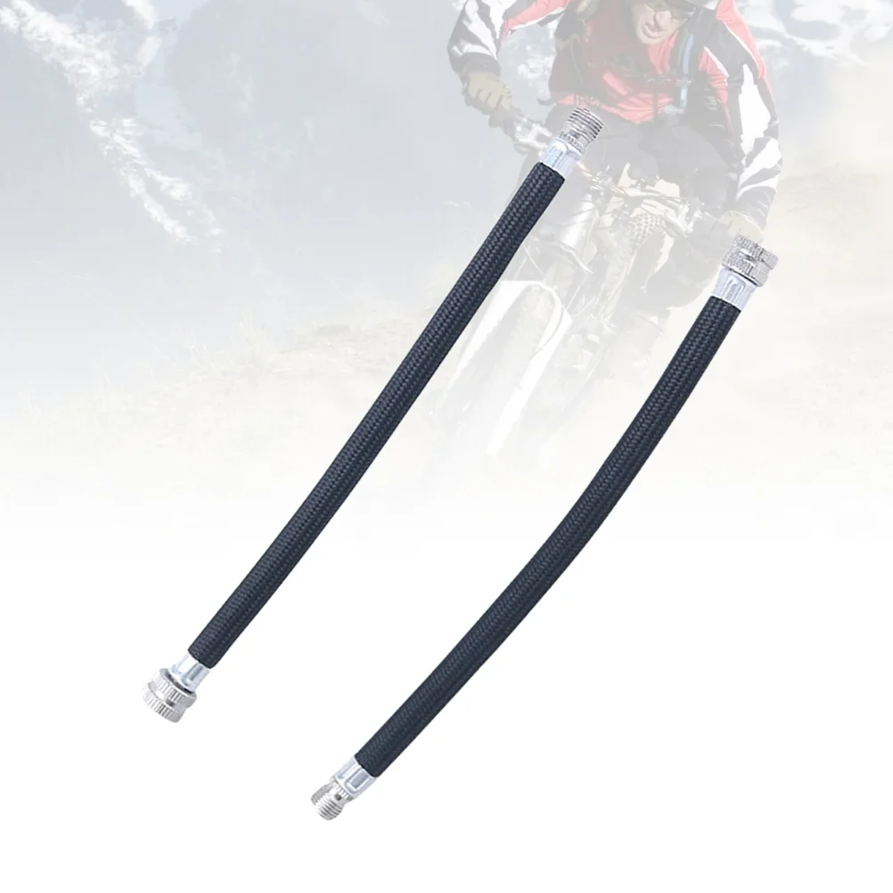 

4Pcs Pump Extension Hose Inflator Tube Pipe Cord for Schrader (Black)