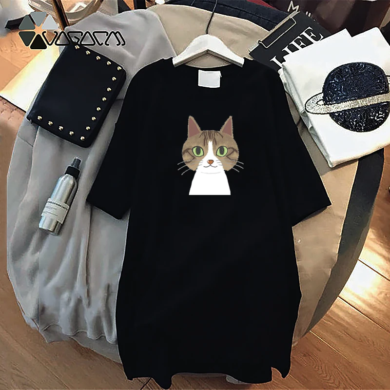 

Casual Women Dress Punk Streetwear Faddish Print Summer Dresses Women 2022 Short Sleeves O Neck Pullover Loose Casual Dress