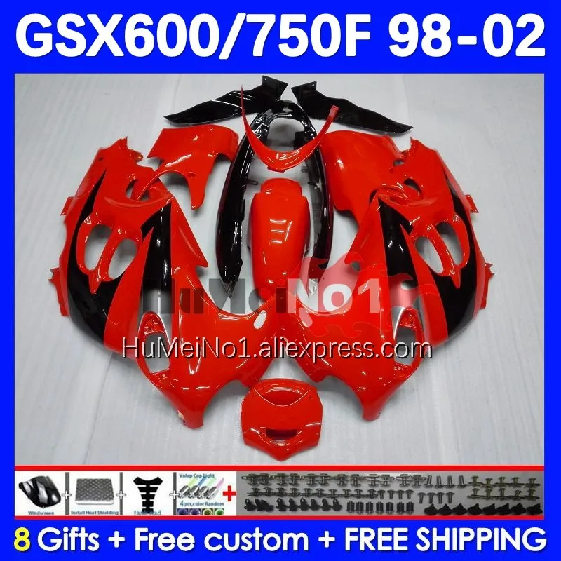 

Body For SUZUKI KATANA GSXF 750 600 GSXF750 12No.77 GSXF600 98 99 00 01 02 GSX750F 1998 1999 2000 2001 2002 Fairing Glossy Black