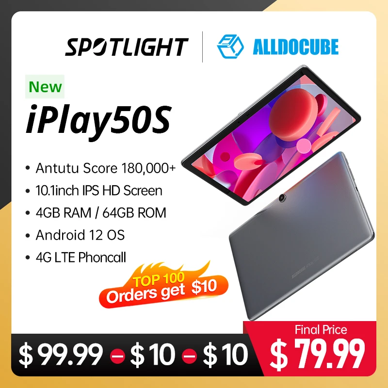  World premiere Alldocube iPlay 50S Tablet Tiger T606 chip Android 12 OS 4GB RAM 64GB ROM lte Phonecall pad iPlay 50S google 