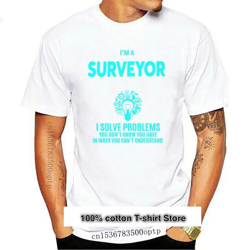 

Surveyor 2017-Camiseta de algodón para hombre, camisa de manga corta de gran tamaño con estampado, el mejor diseño, 100
